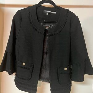 Karl Lagerfeld Black Cropped Blazer with Three-Quarter Sleeves